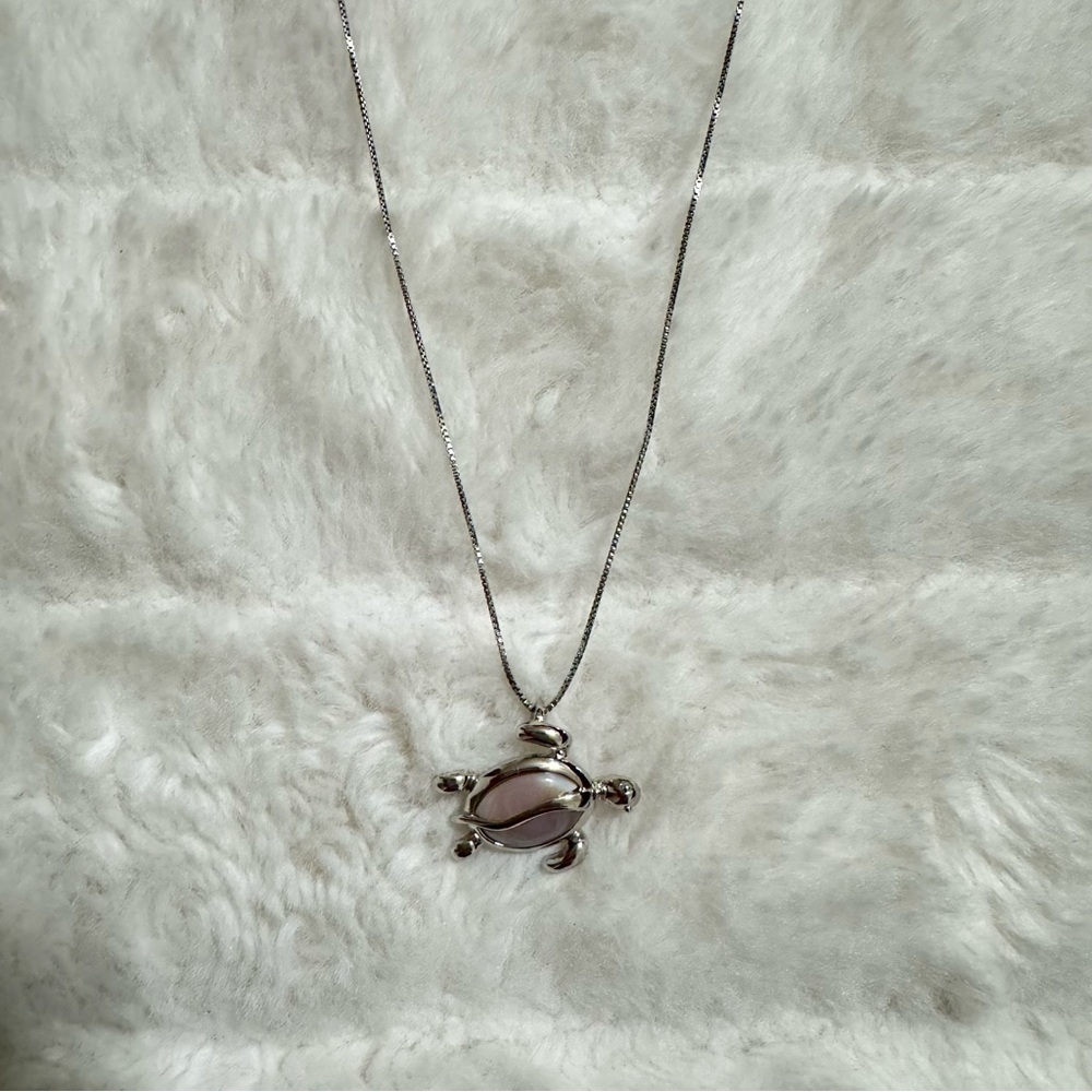 Sterling Silver 925 Sea Turtle Pendant Necklace 18” Italy - Picture 5 of 12